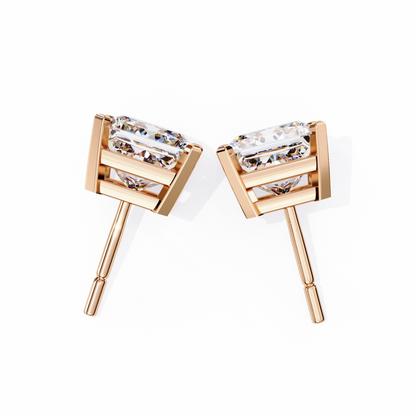 lab grown diamond | moissanite Jewellery Moonlit Mirage Lab Grown OR Moissanite Princess Stud Earrings by Rabbito Jewels