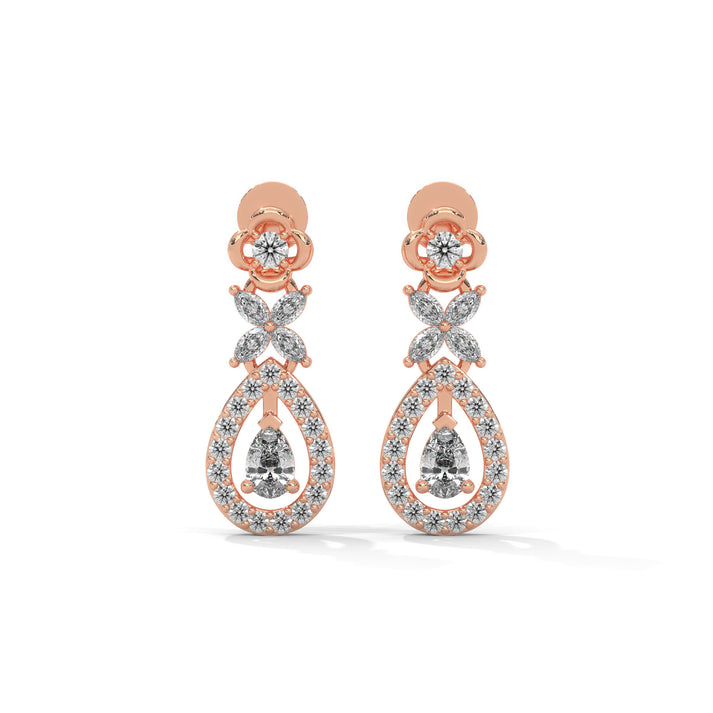 lab grown diamond | moissanite Jewellery Victorian Rose Cut Lab Grown Diamond OR Moissanite Earrings Rose Gold 18K by Rabbito Jewels