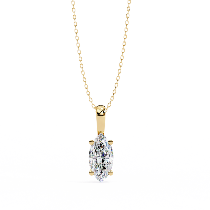 lab grown diamond | moissanite Jewellery 0.93CT Marquise Lab Grown Diamond OR Moissanite Pendant Yellow Gold 18K by Rabbito Jewels
