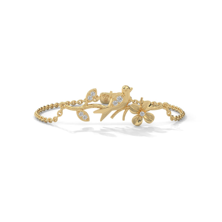lab grown diamond | moissanite Jewellery Delicate Harmony Lab Grown Diamond OR Moissanite Bracelet Yellow Gold 18K by Rabbito Jewels