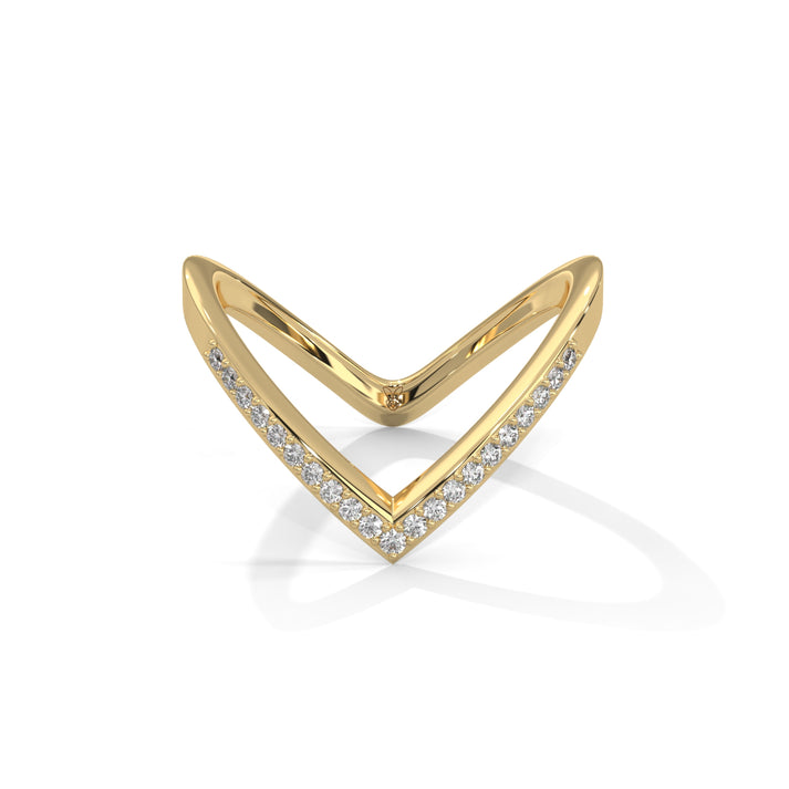 lab grown diamond | moissanite Jewellery V Lab Grown Diamond OR Moissanite Ring Yellow Gold 18K by Rabbito Jewels