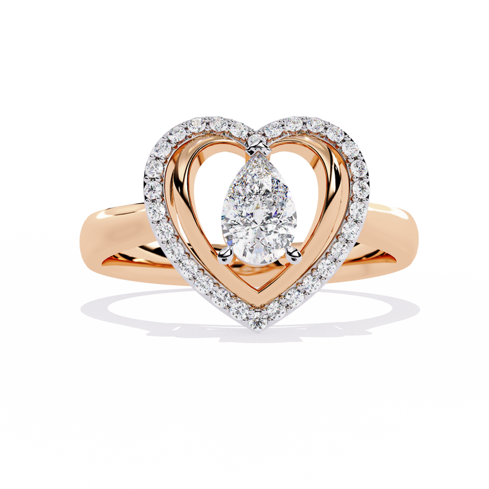 lab grown diamond | moissanite Jewellery Cherish Love Lab Grown Diamond OR Moissanite Ring Rose Gold 14K by Rabbito Jewels