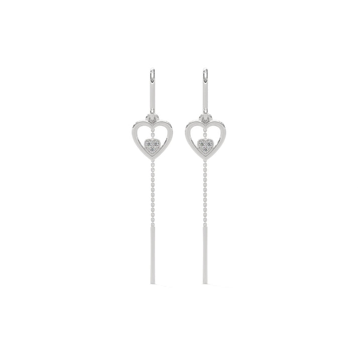 lab grown diamond | moissanite Jewellery Cherish Sui Heart Lab Grown Diamond OR Moissanite Earrings White Gold 14K by Rabbito Jewels