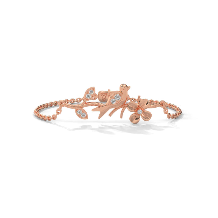 lab grown diamond | moissanite Jewellery Delicate Harmony Lab Grown Diamond OR Moissanite Bracelet Rose Gold 18K by Rabbito Jewels