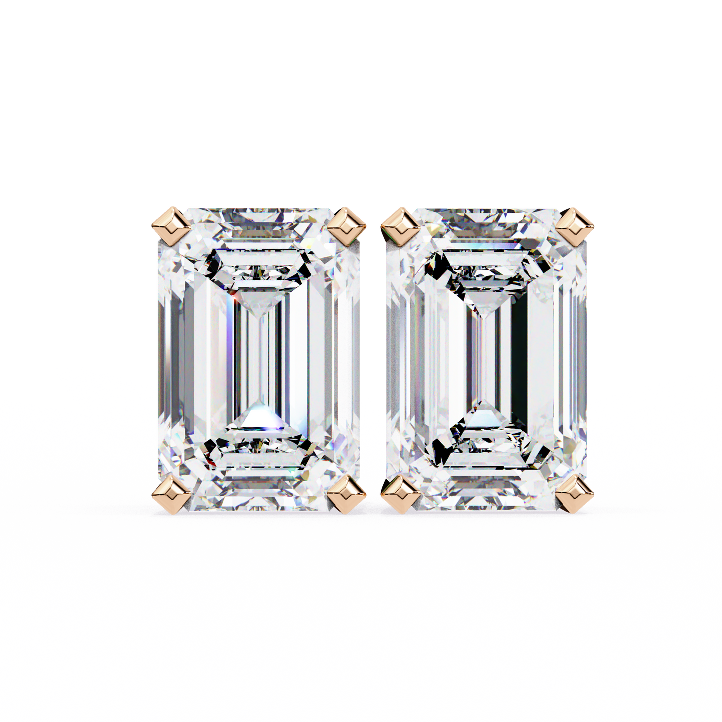 lab grown diamond | moissanite Jewellery Stardust Elegance Lab Grown Diamond OR Moissanite Stud Earrings Rose Gold 14K by Rabbito Jewels