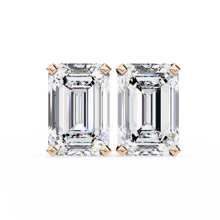 lab grown diamond | moissanite Jewellery Stardust Elegance Lab Grown Diamond OR Moissanite Stud Earrings Rose Gold 14K by Rabbito Jewels