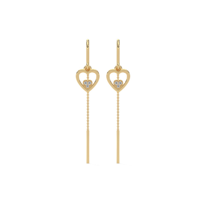 lab grown diamond | moissanite Jewellery Cherish Sui Heart Lab Grown Diamond OR Moissanite Earrings Yellow Gold 18K by Rabbito Jewels