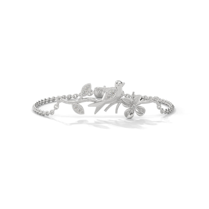 lab grown diamond | moissanite Jewellery Delicate Harmony Lab Grown Diamond OR Moissanite Bracelet White Gold 18K by Rabbito Jewels