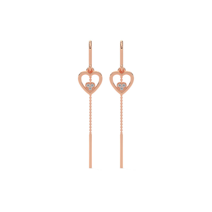 lab grown diamond | moissanite Jewellery Cherish Sui Heart Lab Grown Diamond OR Moissanite Earrings Rose Gold 18K by Rabbito Jewels