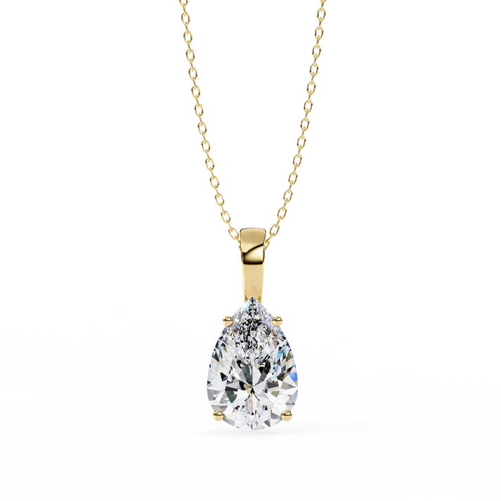 lab grown diamond | moissanite Jewellery Ivy Pear 0.83CT Lab Grown Diamond OR Moissanite Pendant Yellow Gold 14K by Rabbito Jewels