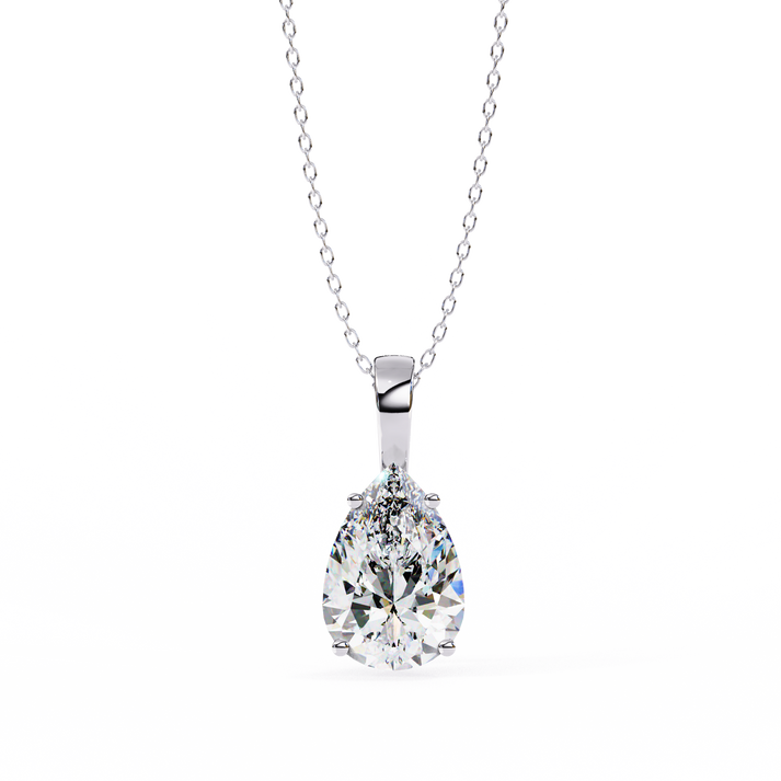 lab grown diamond | moissanite Jewellery Ivy Pear 0.83CT Lab Grown Diamond OR Moissanite Pendant Silver by Rabbito Jewels
