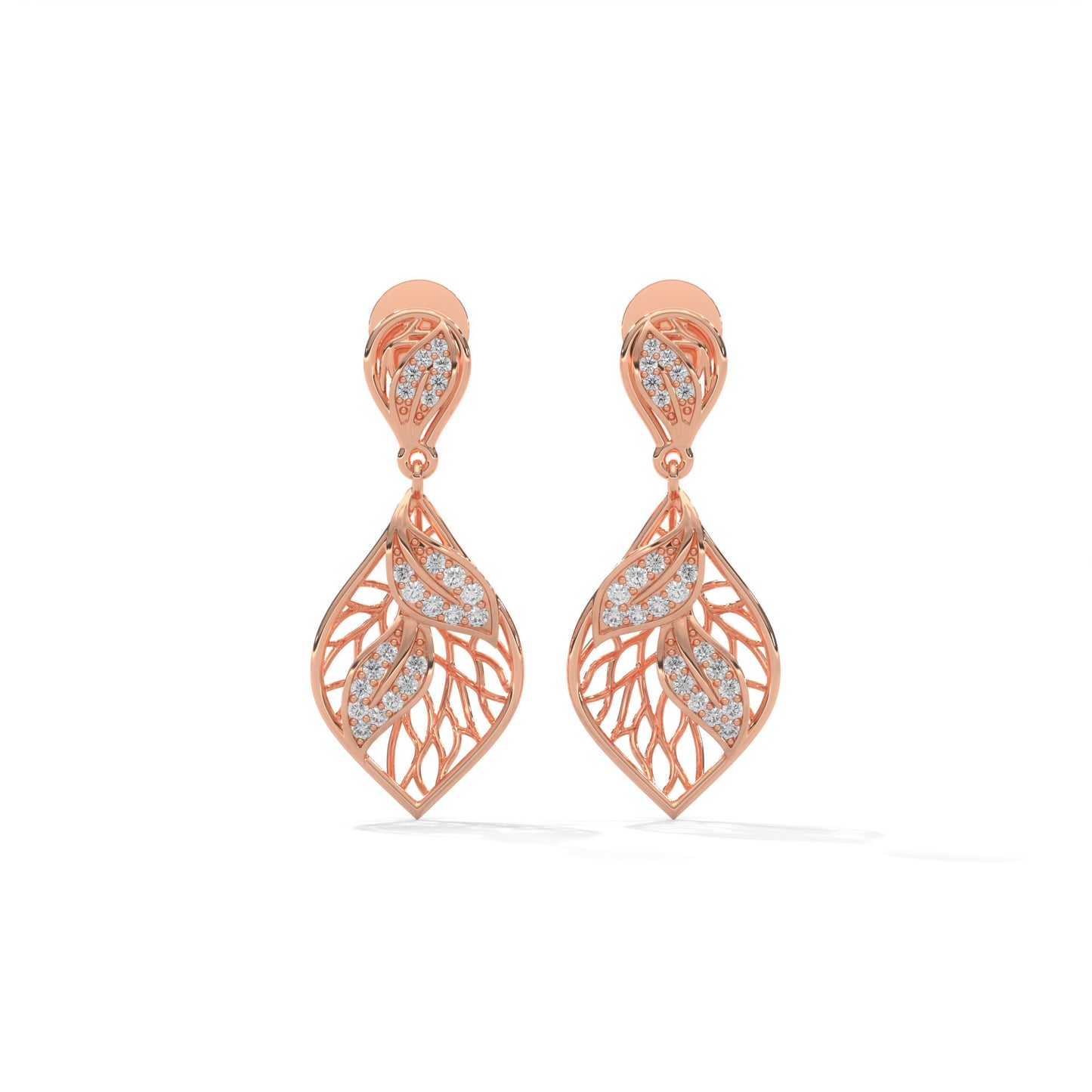 Tone Leaf Drop Earrings