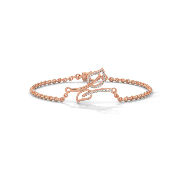 lab grown diamond | moissanite Jewellery Twining Leaves Lab Grown Diamond OR Moissanite Bracelet Rose Gold 18K by Rabbito Jewels