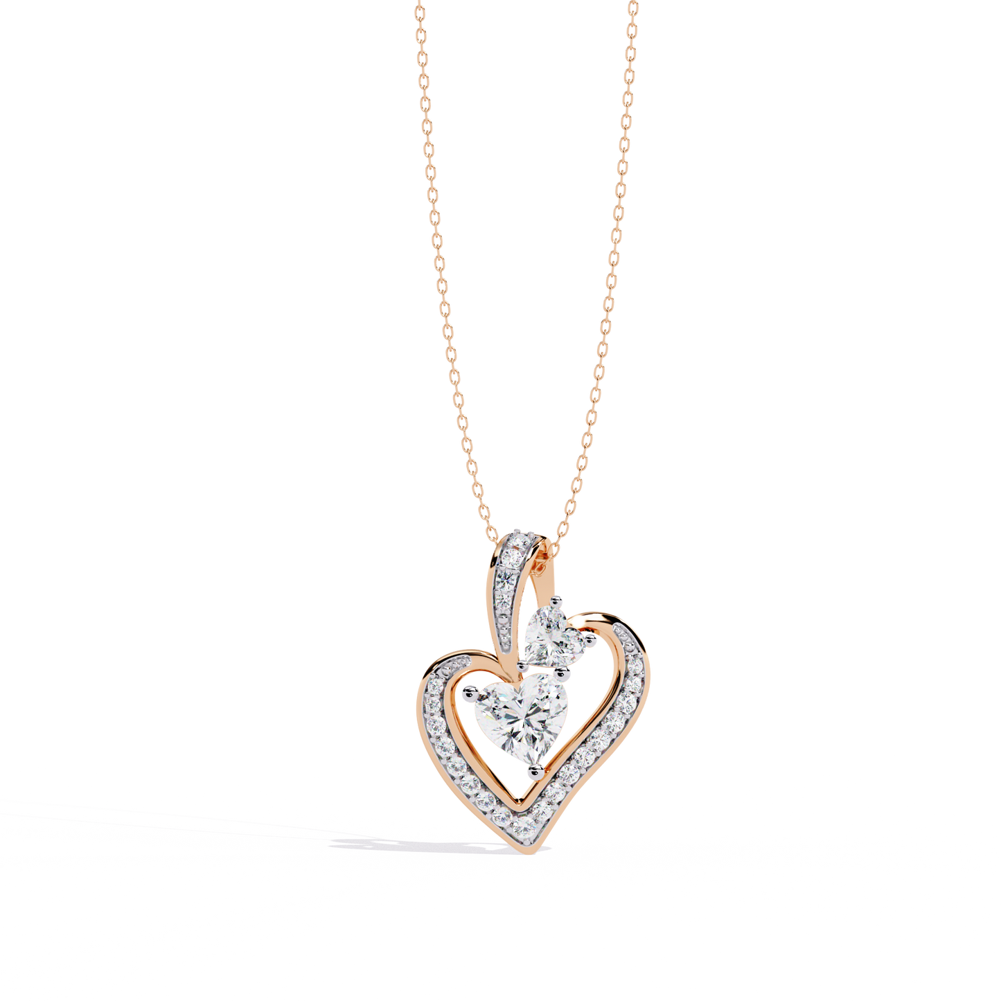 lab grown diamond | moissanite Jewellery Chimes Lab Grown Diamond OR Moissanite Pendant Rose Gold 18K by Rabbito Jewels