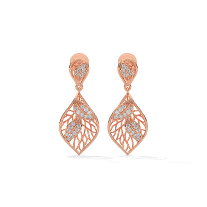 Tone Leaf Drop Earrings