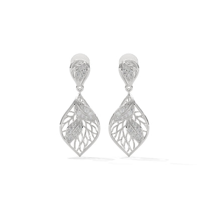 Tone Leaf Drop Earrings