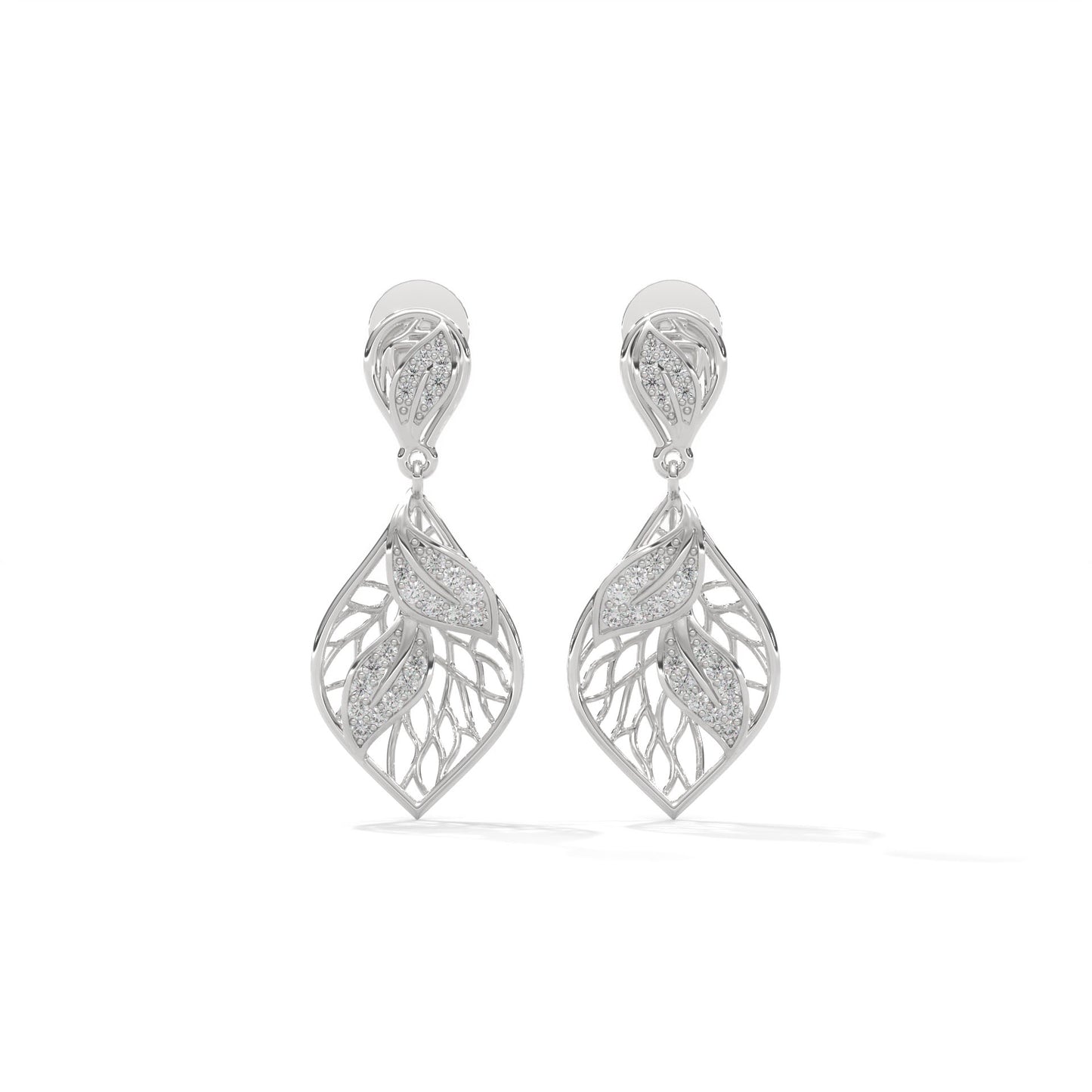 Tone Leaf Drop Earrings