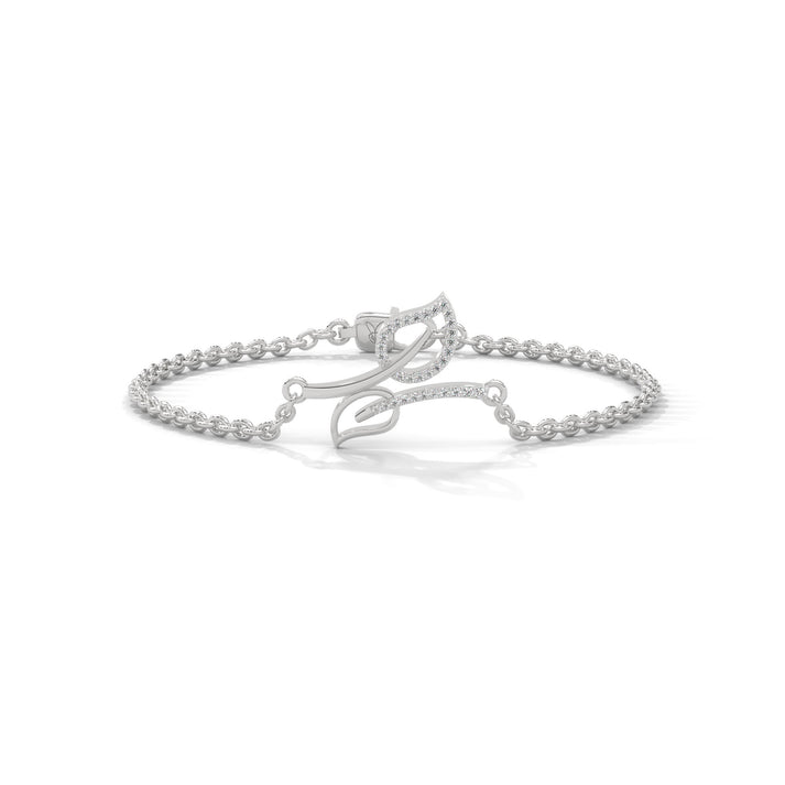 lab grown diamond | moissanite Jewellery Twining Leaves Lab Grown Diamond OR Moissanite Bracelet White Gold 18K by Rabbito Jewels