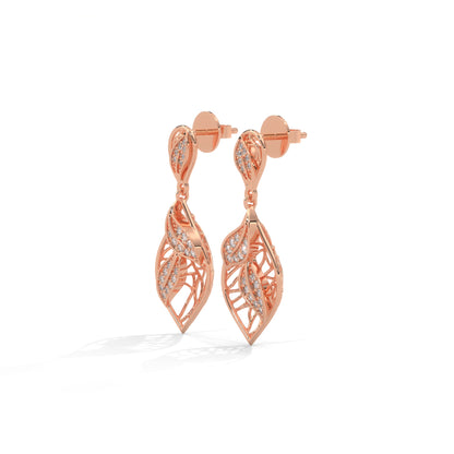 Tone Leaf Drop Earrings