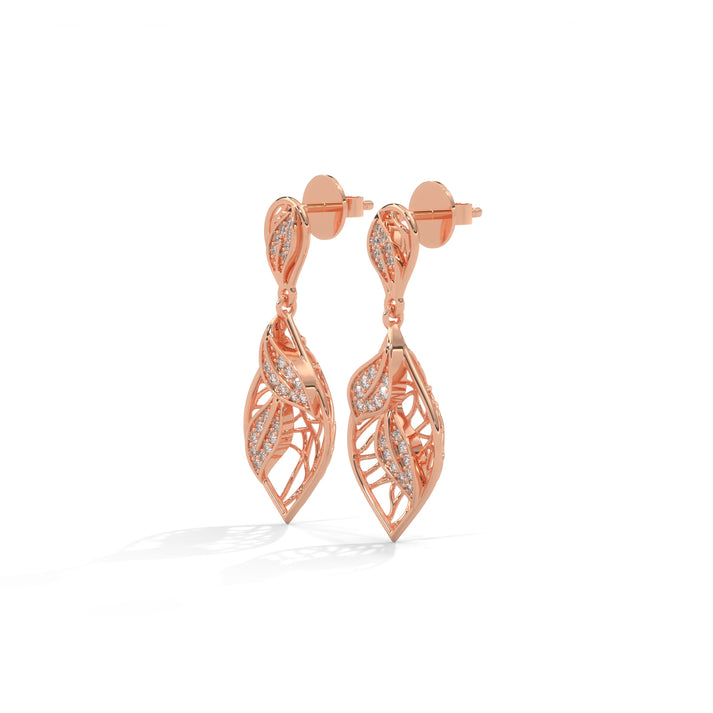 lab grown diamond | moissanite Jewellery Tone Leaf Drop Lab Grown Diamond OR Moissanite Earrings by Rabbito Jewels