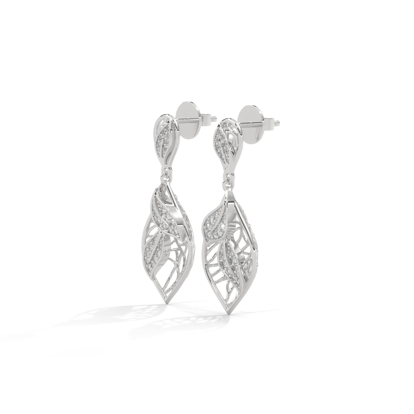 Tone Leaf Drop Earrings