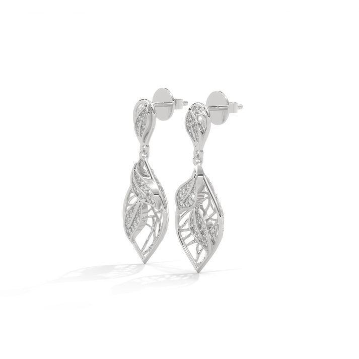 lab grown diamond | moissanite Jewellery Tone Leaf Drop Lab Grown Diamond OR Moissanite Earrings by Rabbito Jewels