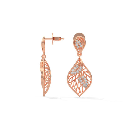 Tone Leaf Drop Earrings