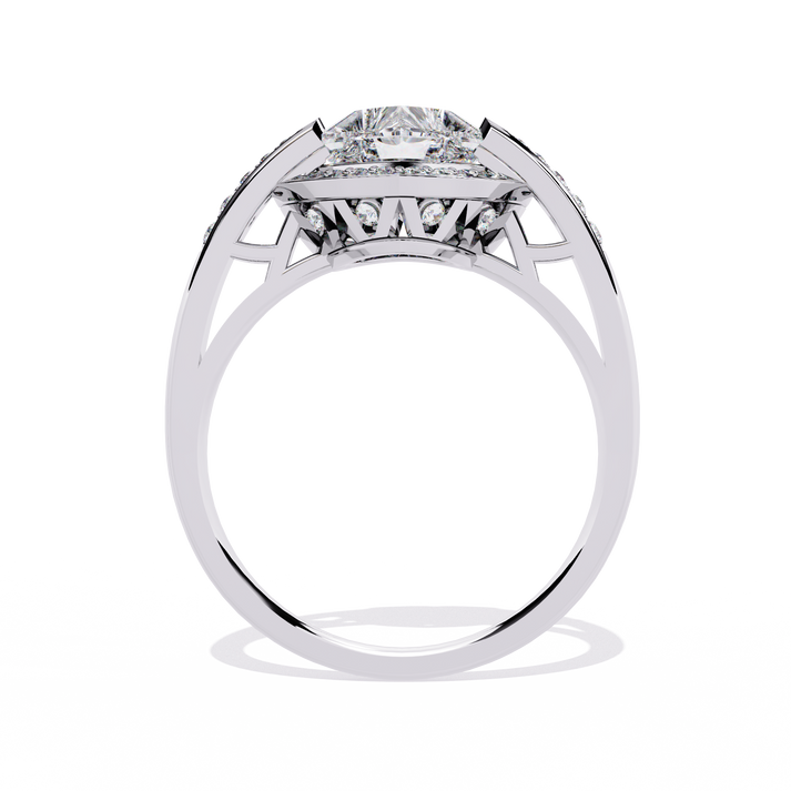 lab grown diamond | moissanite Jewellery Dual Toned Heart Halo Lab Grown Diamond OR Moissanite Ring by Rabbito Jewels