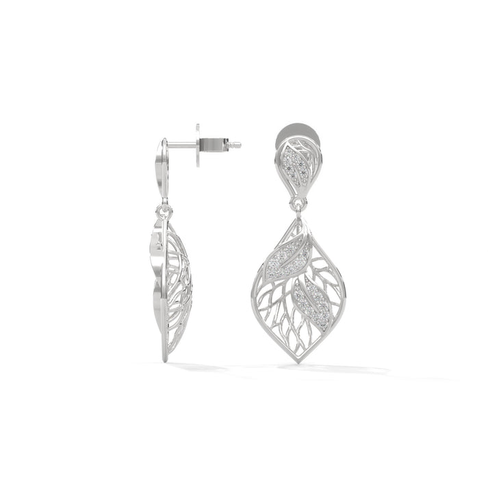 lab grown diamond | moissanite Jewellery Tone Leaf Drop Lab Grown Diamond OR Moissanite Earrings by Rabbito Jewels