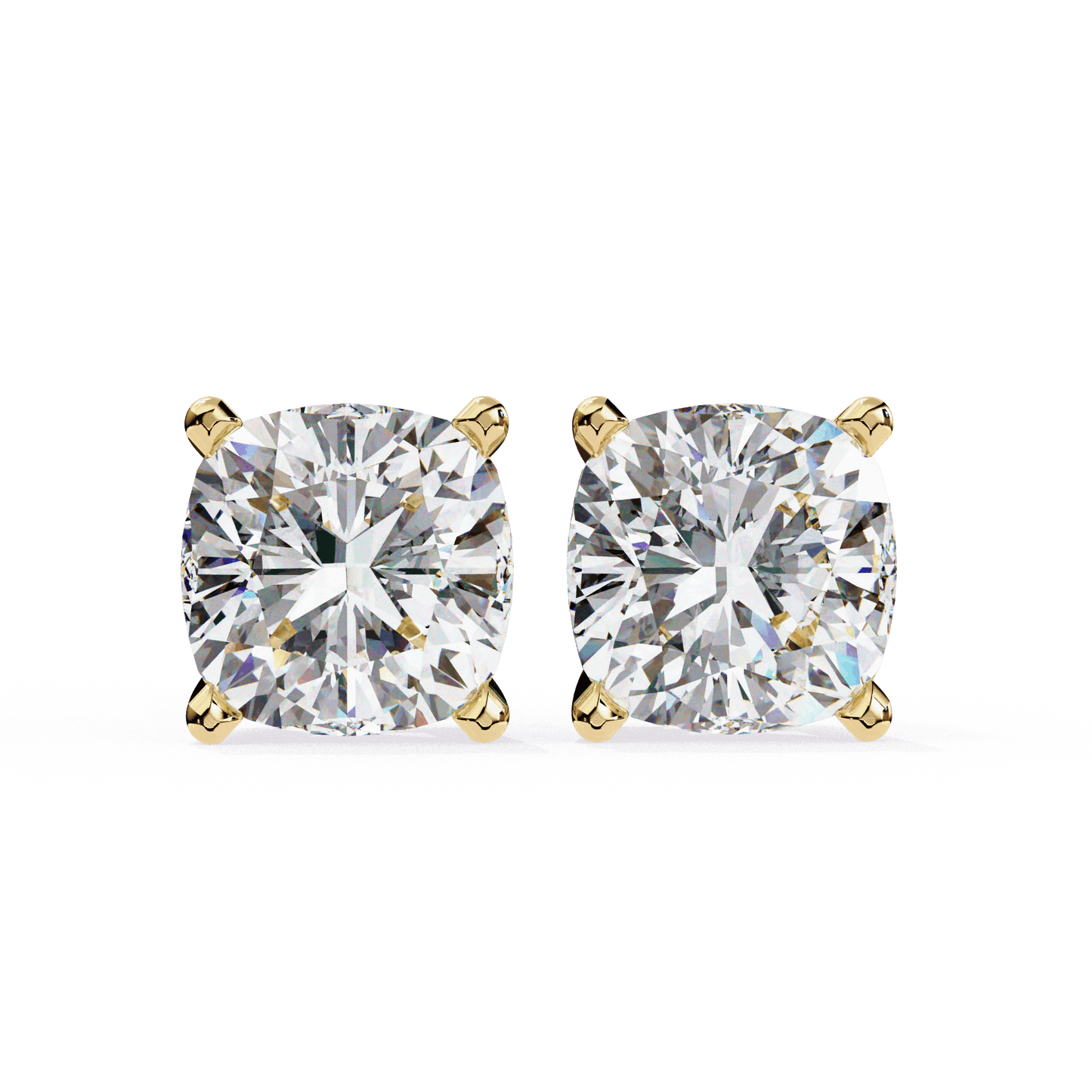 lab grown diamond | moissanite Jewellery Pearlescent Dream Lab Grown Diamond OR Moissanite Stud Earrings Yellow Gold 18K by Rabbito Jewels