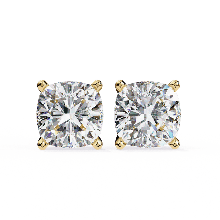 lab grown diamond | moissanite Jewellery Pearlescent Dream Lab Grown Diamond OR Moissanite Stud Earrings Yellow Gold 14K by Rabbito Jewels