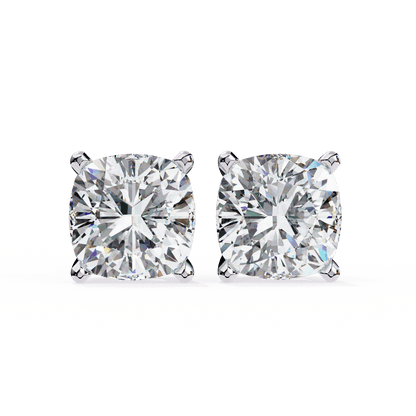 lab grown diamond | moissanite Jewellery Pearlescent Dream Lab Grown Diamond OR Moissanite Stud Earrings White Gold 14K by Rabbito Jewels