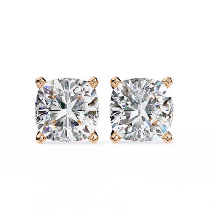lab grown diamond | moissanite Jewellery Pearlescent Dream Lab Grown Diamond OR Moissanite Stud Earrings Rose Gold 14K by Rabbito Jewels