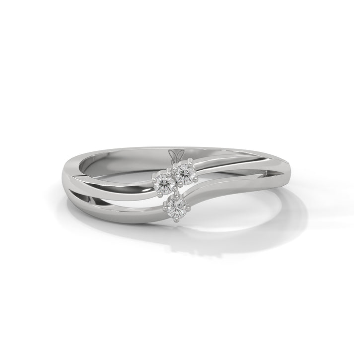 lab grown diamond | moissanite Jewellery Hamesa Crossover Lab Grown Diamond OR Moissanite Ring White Gold 18K by Rabbito Jewels