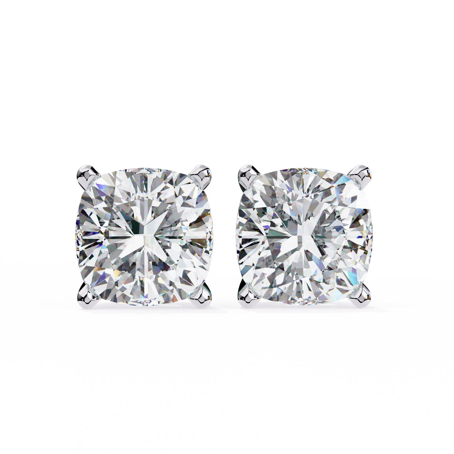 lab grown diamond | moissanite Jewellery Pearlescent Dream Lab Grown Diamond OR Moissanite Stud Earrings Silver by Rabbito Jewels