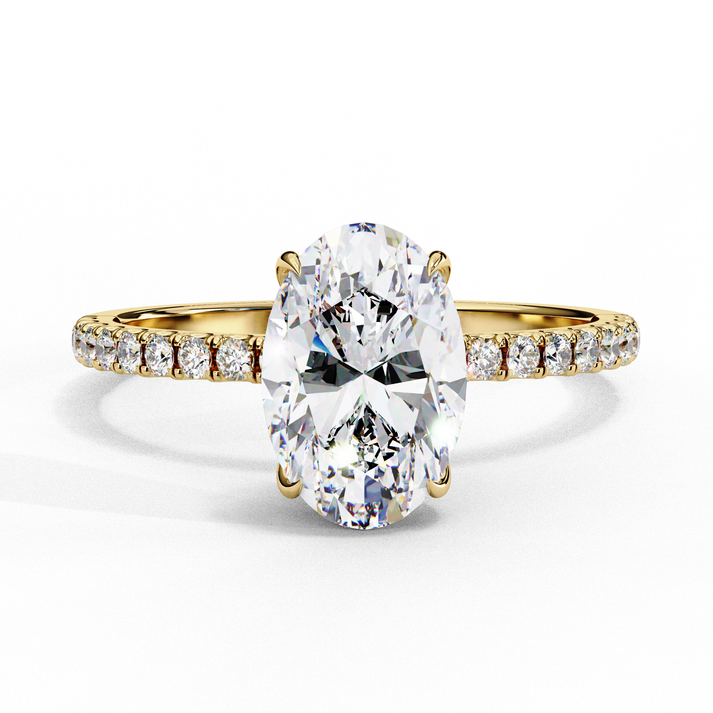 lab grown diamond | moissanite Jewellery Classic Droplet Lab Grown Diamond OR Moissanite Ring Yellow Gold 18K by Rabbito Jewels