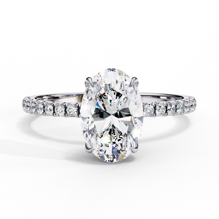 lab grown diamond | moissanite Jewellery Classic Droplet Lab Grown Diamond OR Moissanite Ring White Gold 18K by Rabbito Jewels