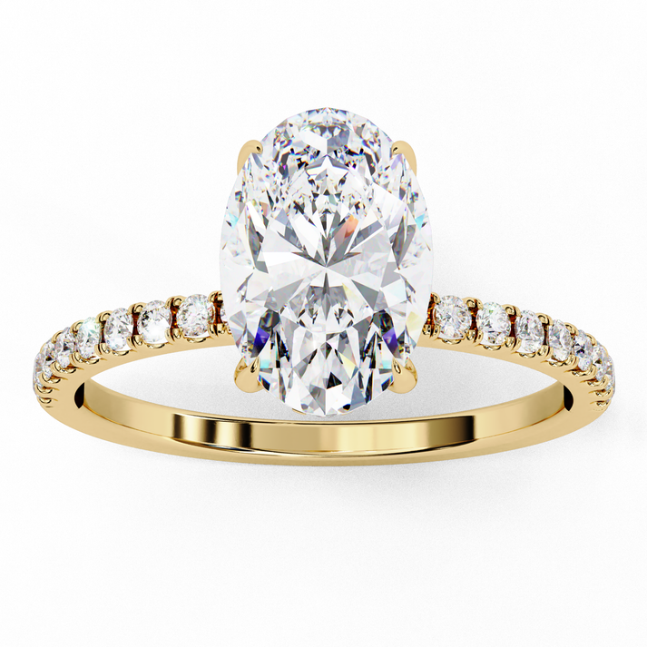 lab grown diamond | moissanite Jewellery Curve Halo Lab Grown Diamond OR Moissanite Ring by Rabbito Jewels