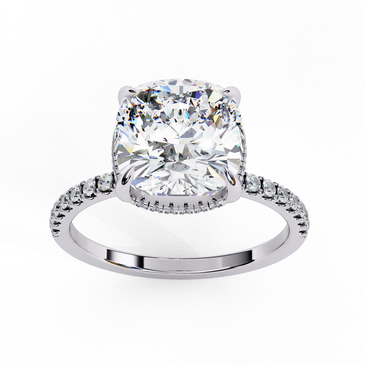 lab grown diamond | moissanite Jewellery Cushion Cotal Halo Lab Grown OR Moissanite Ring by Rabbito Jewels