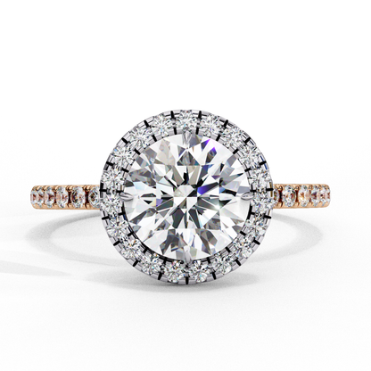 lab grown diamond | moissanite Jewellery Wings Fly Halo Lab Grown Diamond OR Moissanite Ring Rose Gold 14K by Rabbito Jewels