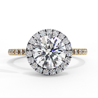 lab grown diamond | moissanite Jewellery Wings Fly Halo Lab Grown Diamond OR Moissanite Ring Yellow Gold 14K by Rabbito Jewels
