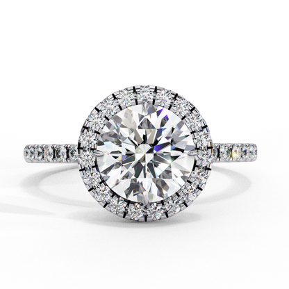 lab grown diamond | moissanite Jewellery Wings Fly Halo Lab Grown Diamond OR Moissanite Ring White Gold 14K by Rabbito Jewels
