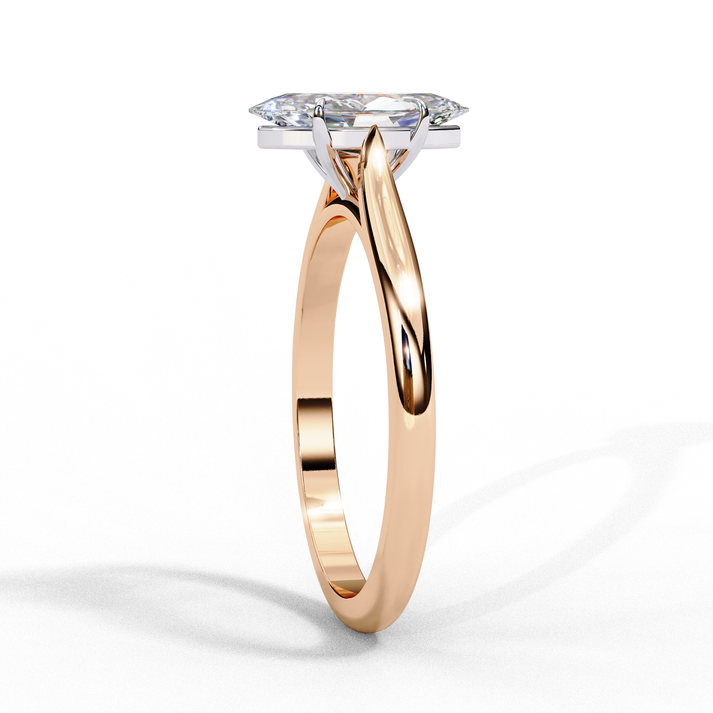 0.82CT Marquise Single Diamond Heartbeats Ring lab grown diamond and moissanite diamond by Rabbito Jewels