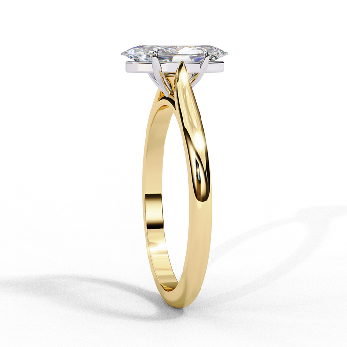 0.82CT Marquise Single Diamond Heartbeats Ring lab grown diamond and moissanite diamond by Rabbito Jewels