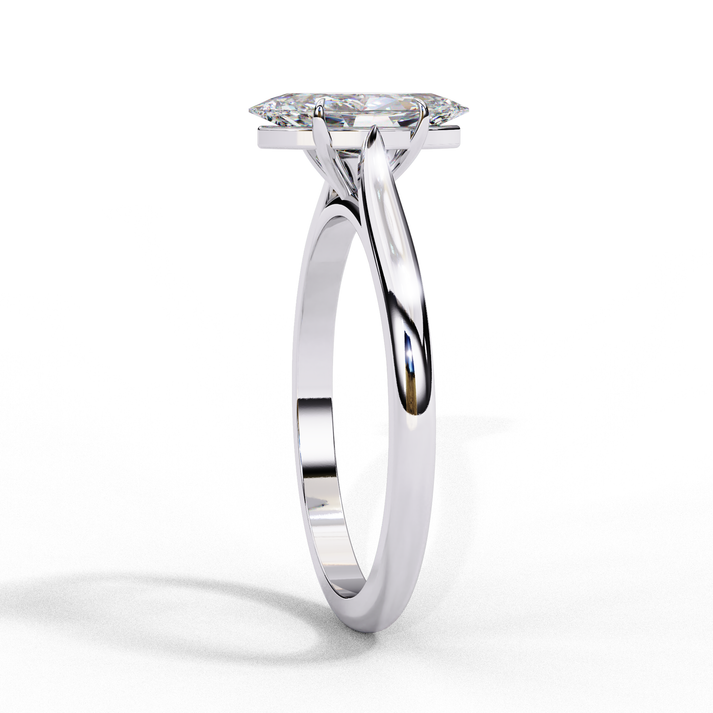 0.82CT Marquise Single Diamond Heartbeats Ring lab grown diamond and moissanite diamond by Rabbito Jewels