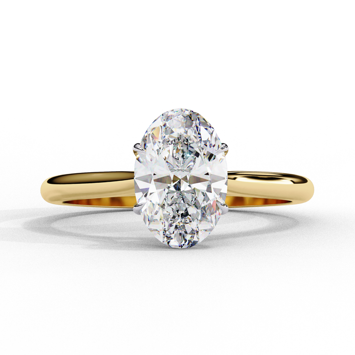 lab grown diamond | moissanite Jewellery Swirling Harmony Oval Lab Grown OR Moissanite Ring Yellow Gold 14K by Rabbito Jewels