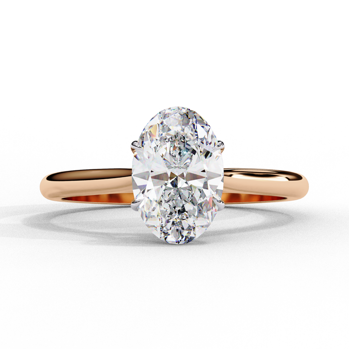 lab grown diamond | moissanite Jewellery Swirling Harmony Oval Lab Grown OR Moissanite Ring Rose Gold 14K by Rabbito Jewels