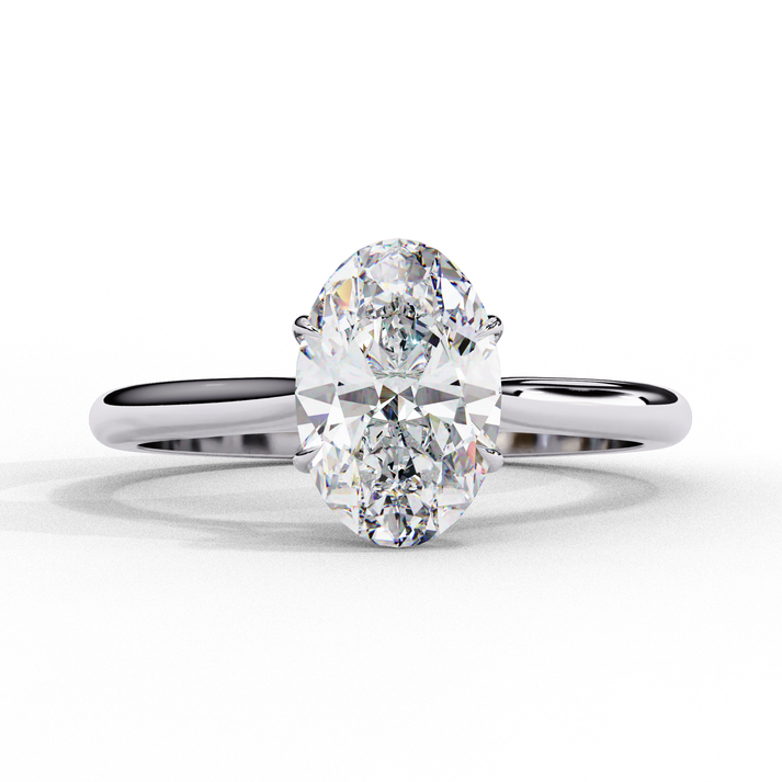 lab grown diamond | moissanite Jewellery Swirling Harmony Oval Lab Grown OR Moissanite Ring Silver by Rabbito Jewels