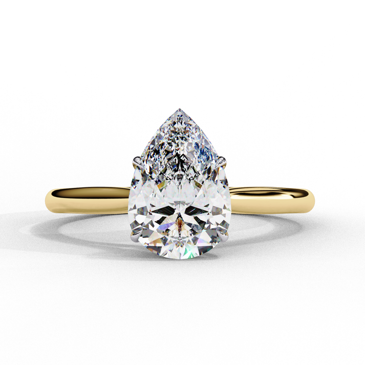 lab grown diamond | moissanite Jewellery Aurora Lab Grown Diamond OR Moissanite Ring Yellow Gold 14K by Rabbito Jewels