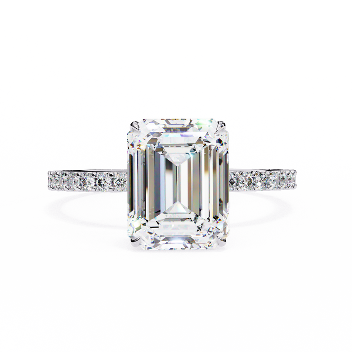 lab grown diamond | moissanite Jewellery 2.56CT Glittering Halo Lab Grown OR Moissanite Ring White Gold 14K by Rabbito Jewels